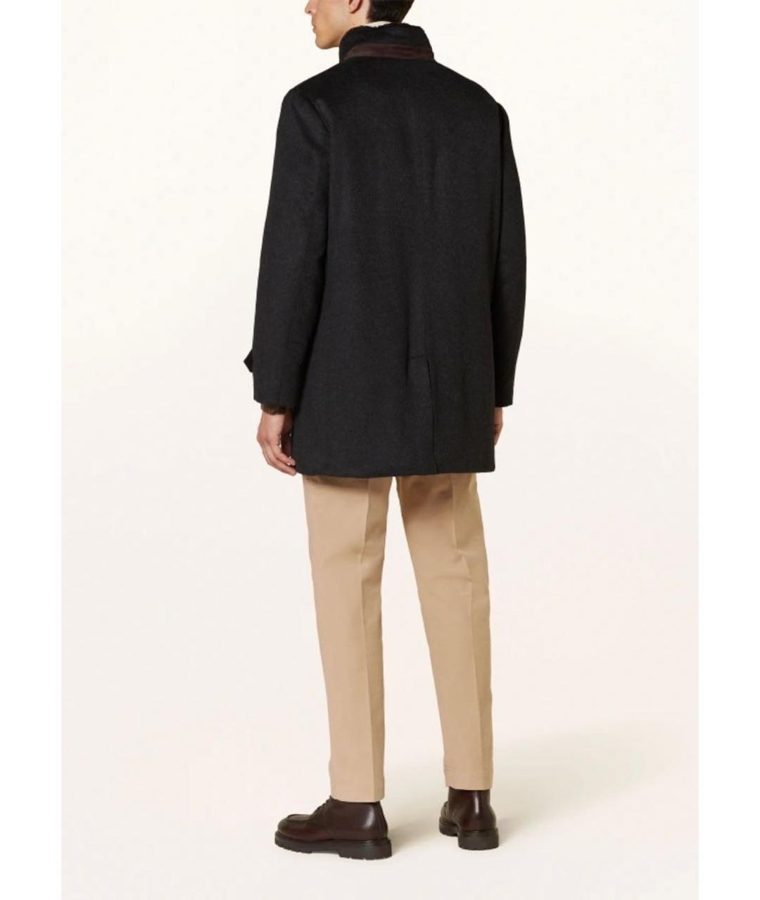 MANZONI 24 Серая шерстяная дубленка/шуба, фото 2