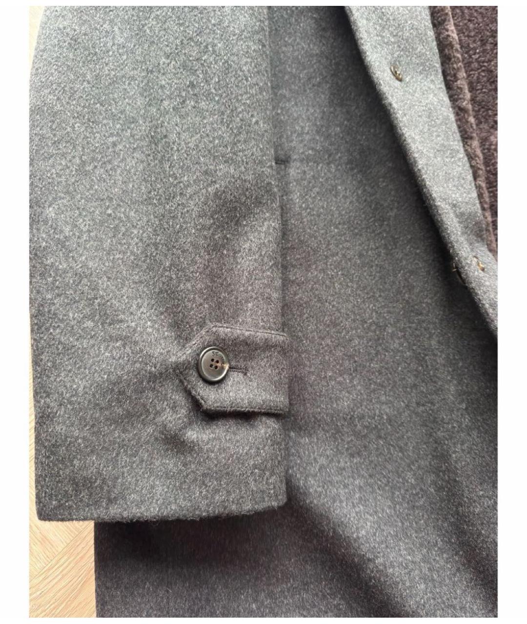MANZONI 24 Серая шерстяная дубленка/шуба, фото 6