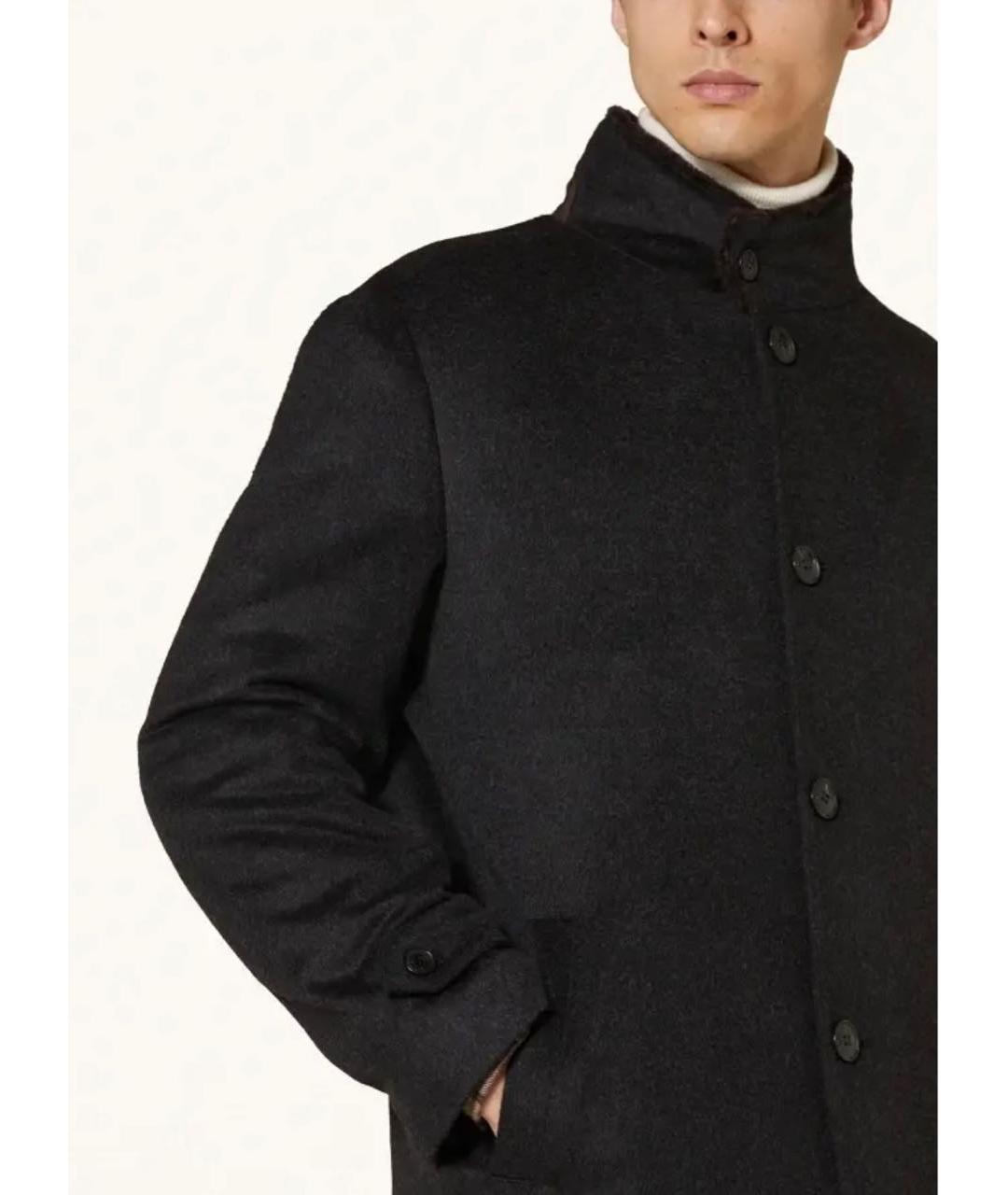 MANZONI 24 Серая шерстяная дубленка/шуба, фото 3