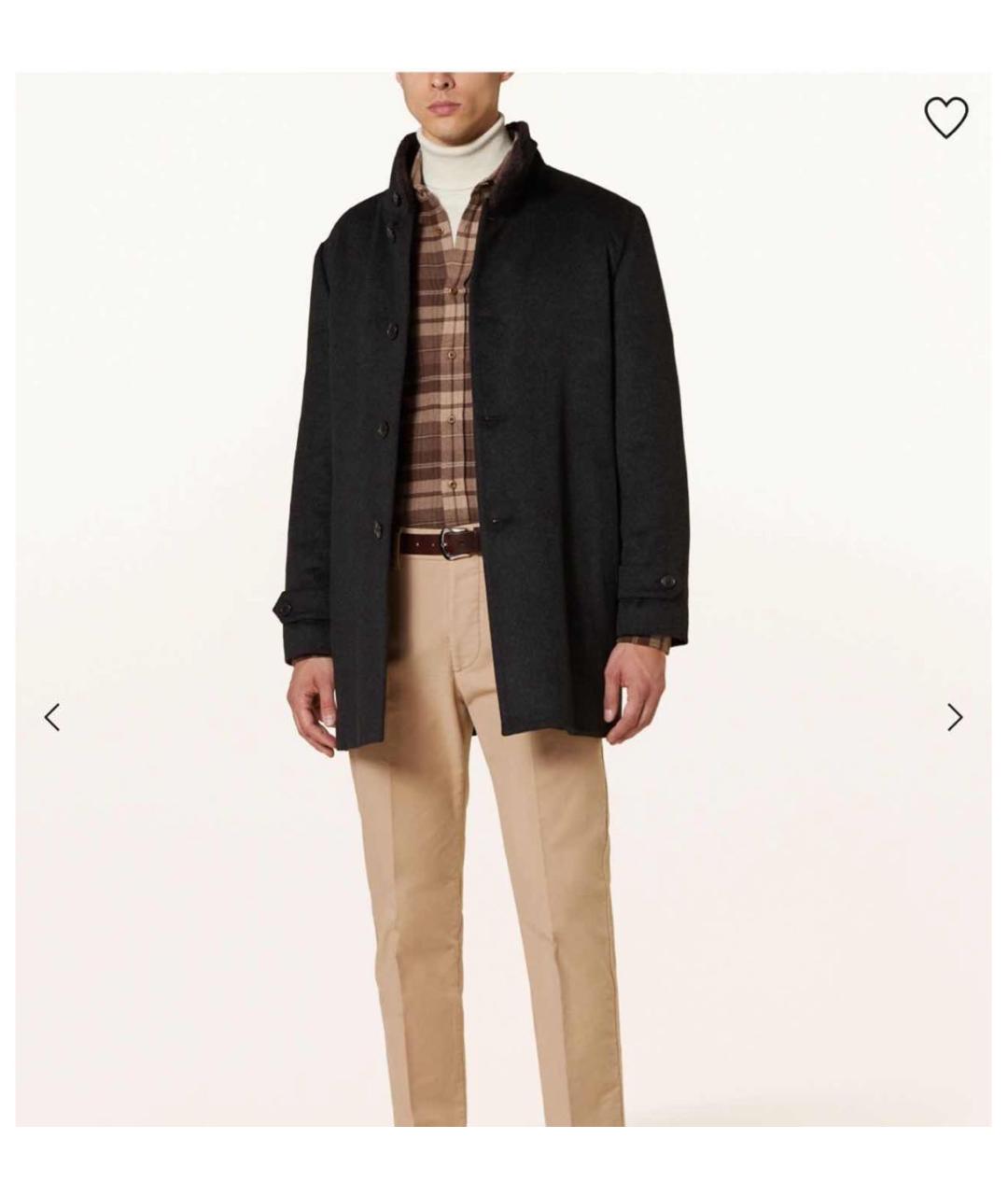 MANZONI 24 Серая шерстяная дубленка/шуба, фото 4