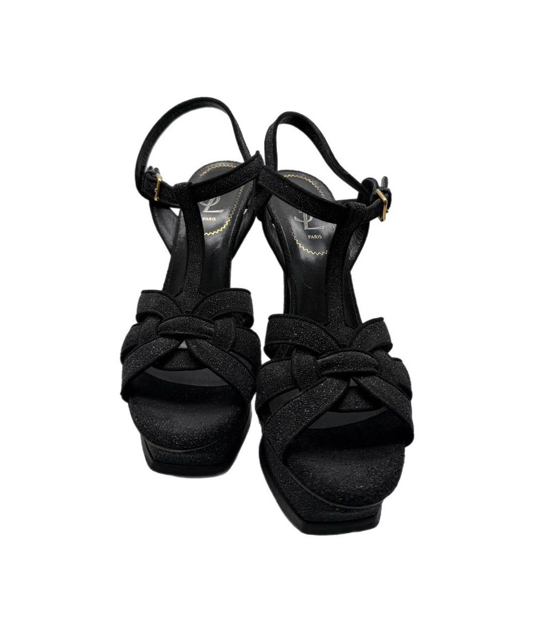 SAINT LAURENT Черные кожаные туфли, фото 2