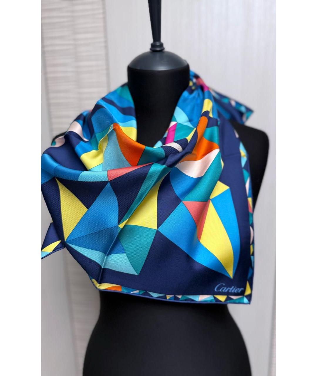 CARTIER Мульти шелковый платок, фото 3