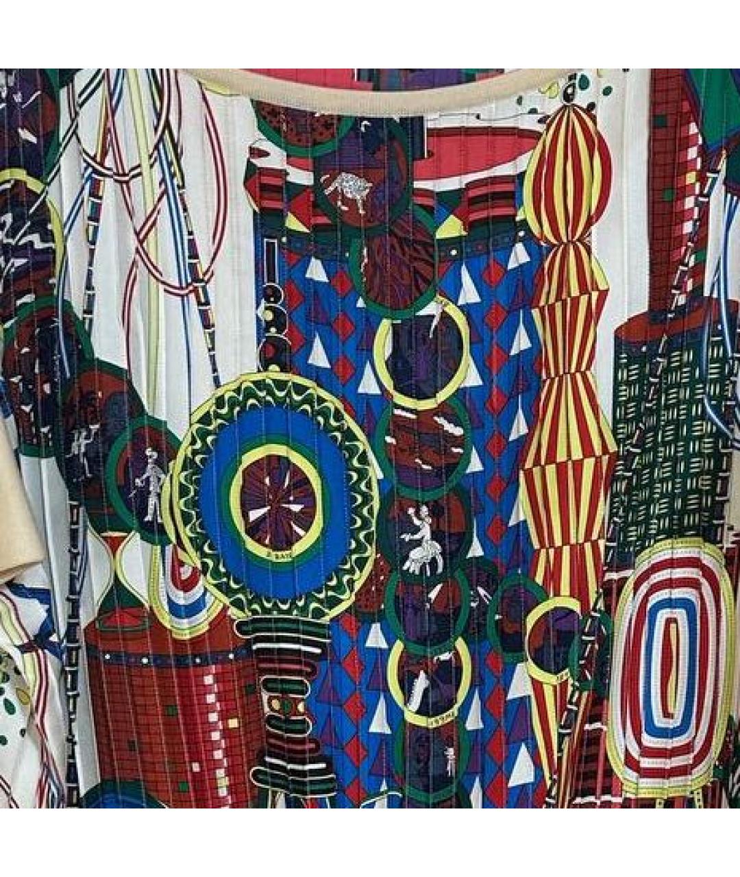 HERMES Бежевая шелковая футболка, фото 4