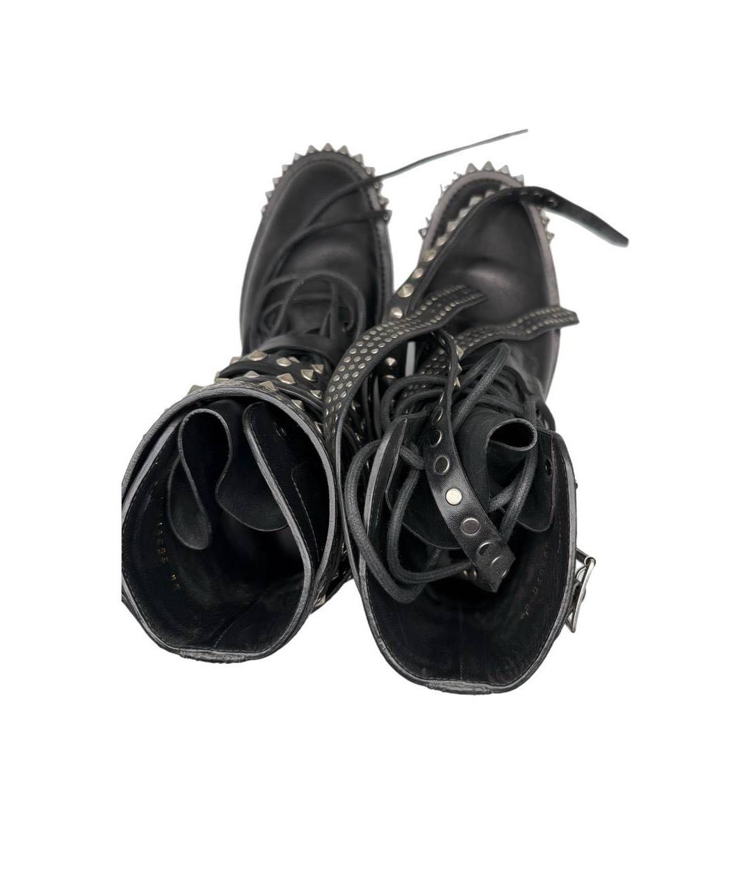 SAINT LAURENT Черные кожаные ботинки, фото 3