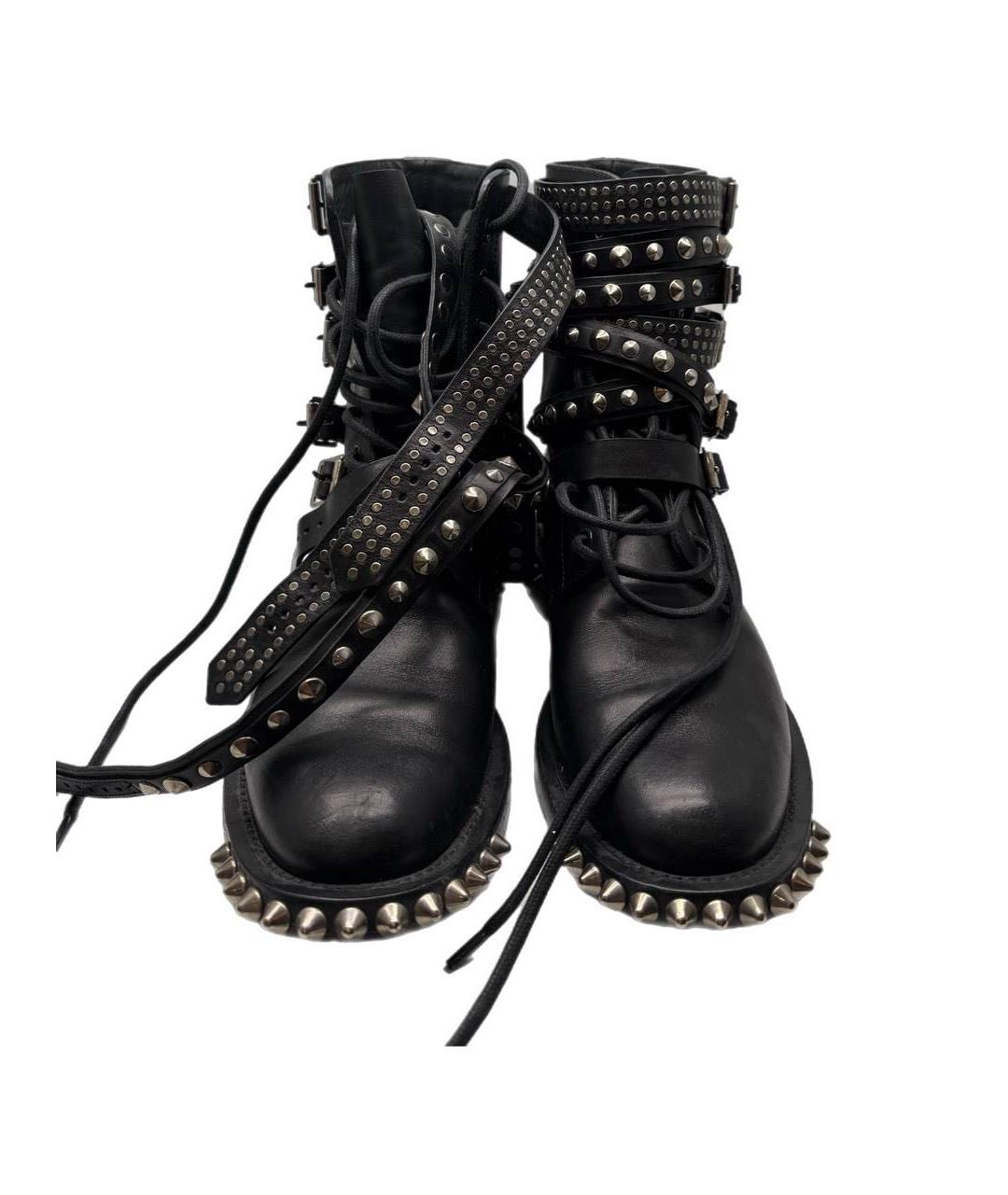 SAINT LAURENT Черные кожаные ботинки, фото 2