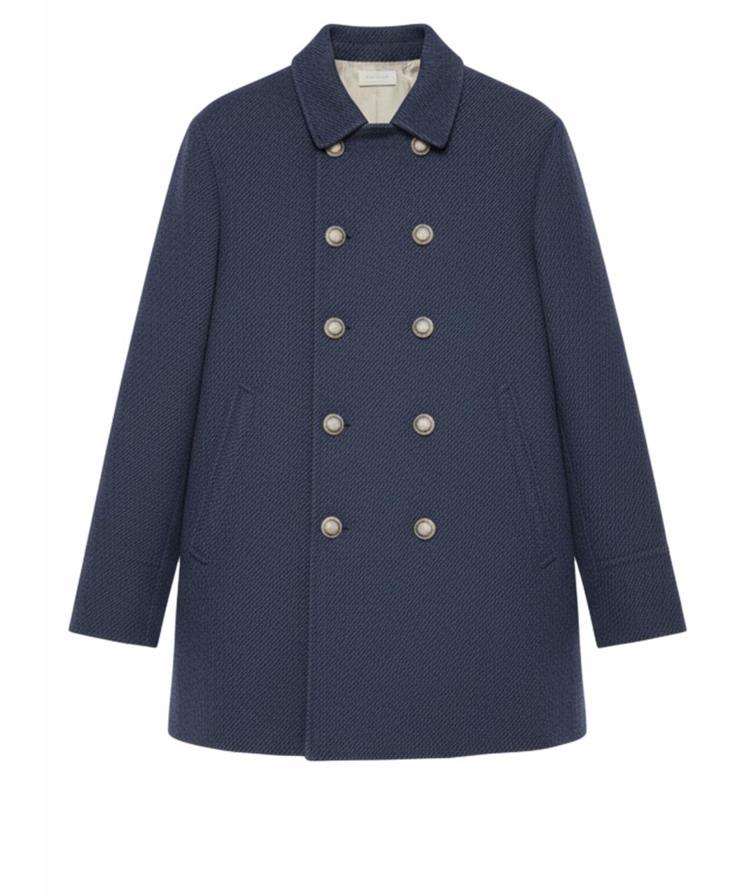 BRUNELLO CUCINELLI Темно-синее шерстяное пальто, фото 1