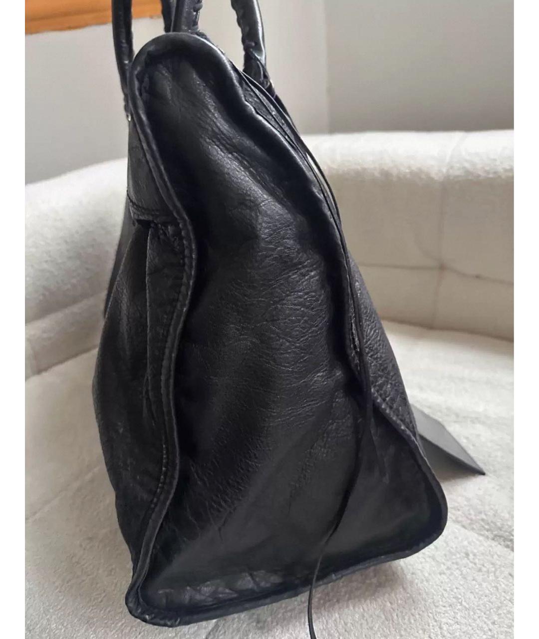 BALENCIAGA Черная кожаная сумка с короткими ручками, фото 8