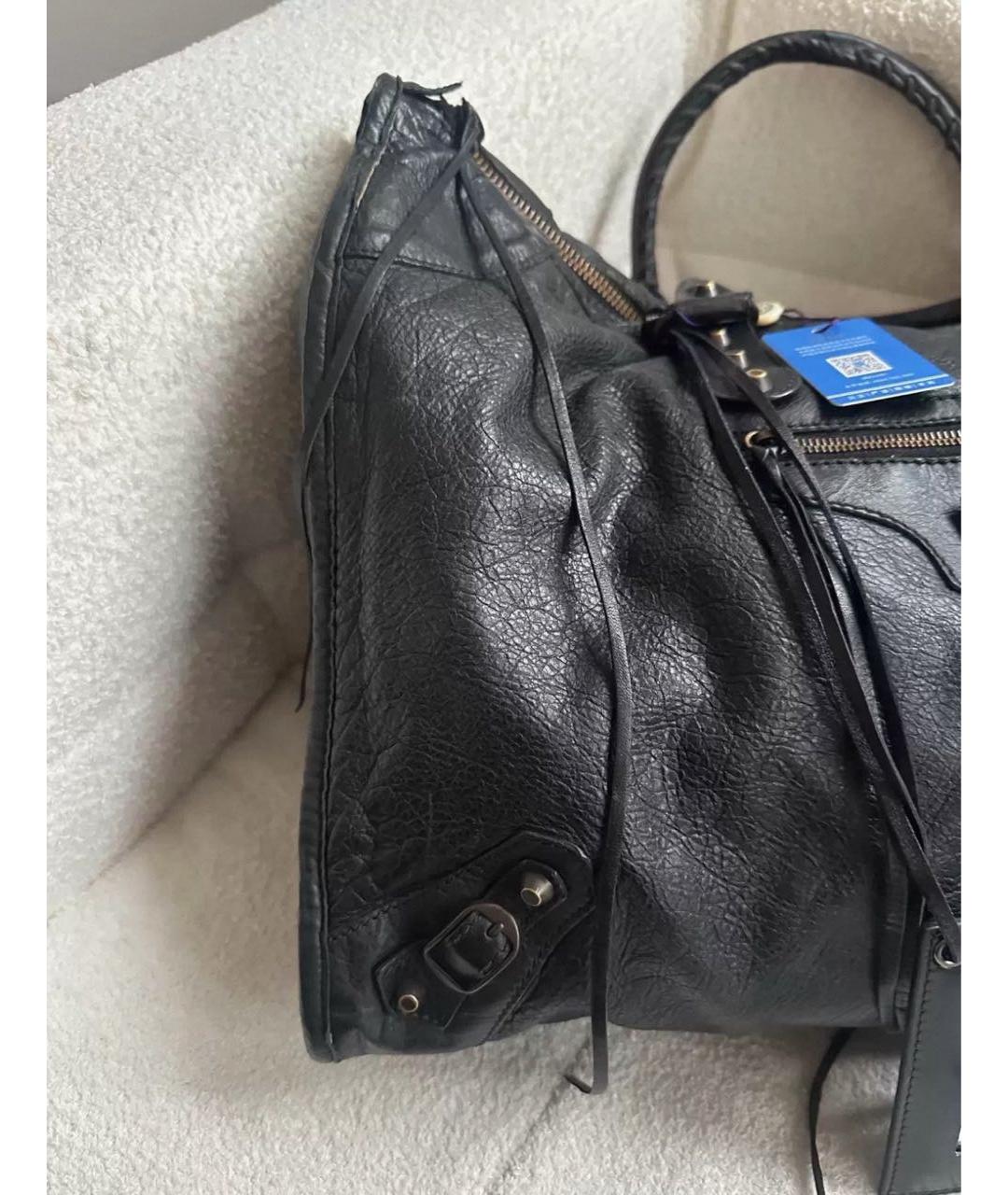 BALENCIAGA Черная кожаная сумка с короткими ручками, фото 5