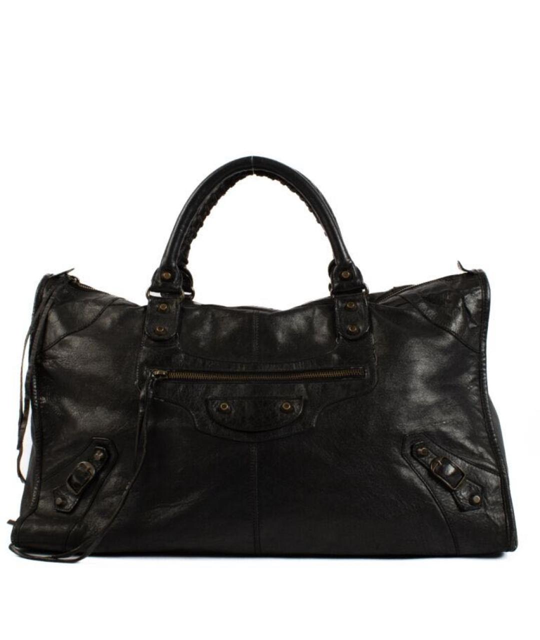 BALENCIAGA Черная кожаная сумка с короткими ручками, фото 1