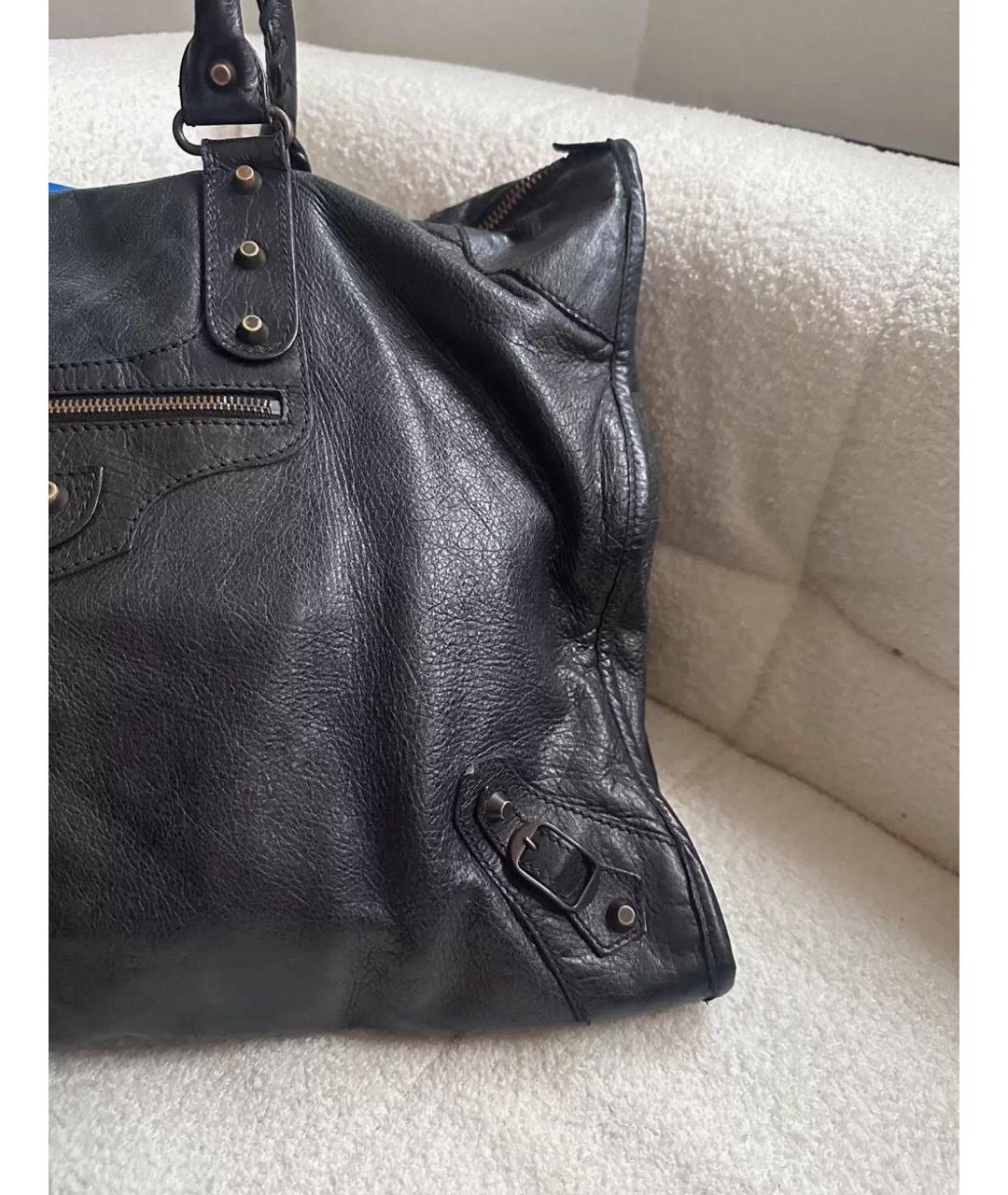 BALENCIAGA Черная кожаная сумка с короткими ручками, фото 6