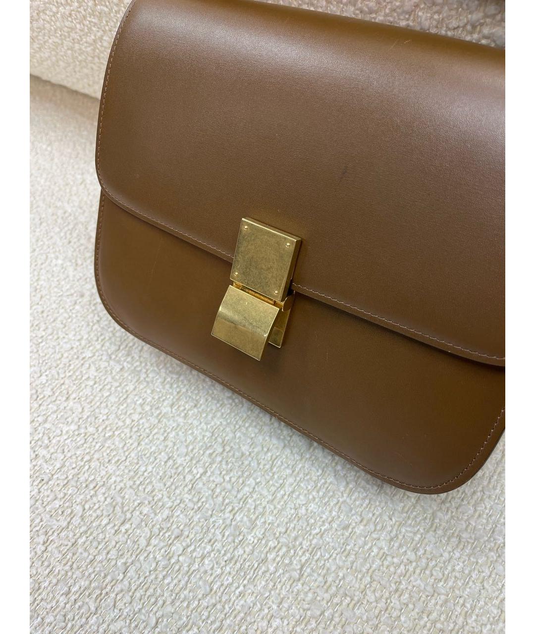 CELINE Коричневая кожаная сумка через плечо, фото 8