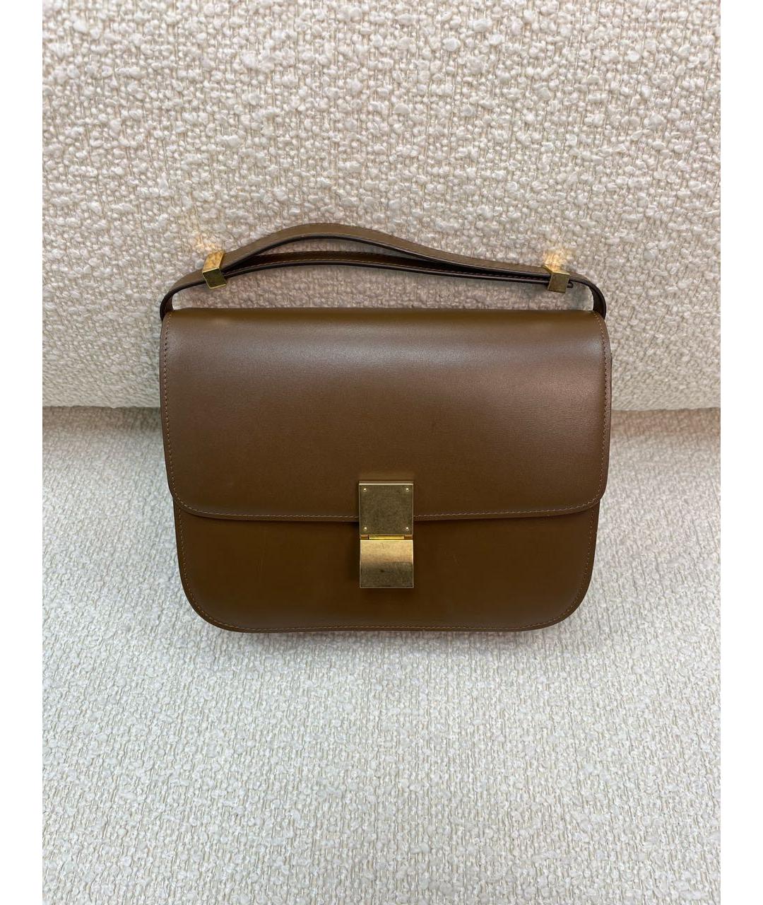CELINE Коричневая кожаная сумка через плечо, фото 9