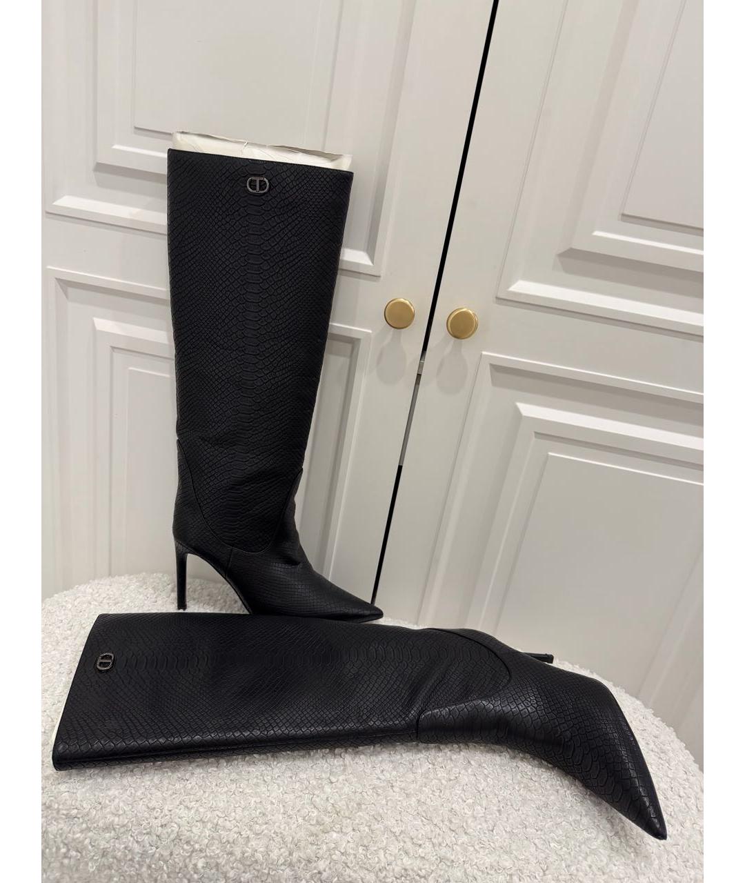 TWIN-SET Черные кожаные сапоги, фото 2