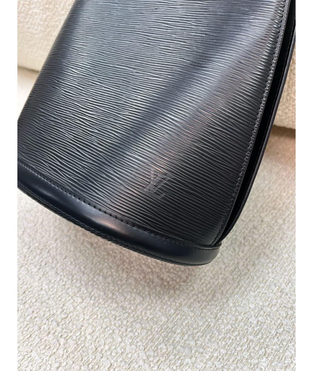 LOUIS VUITTON Черная кожаная сумка через плечо, фото 8