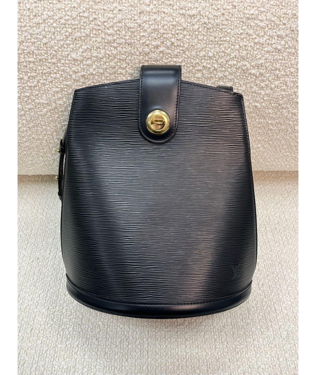 LOUIS VUITTON Черная кожаная сумка через плечо, фото 9