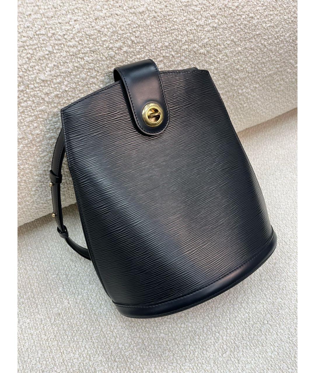 LOUIS VUITTON Черная кожаная сумка через плечо, фото 2