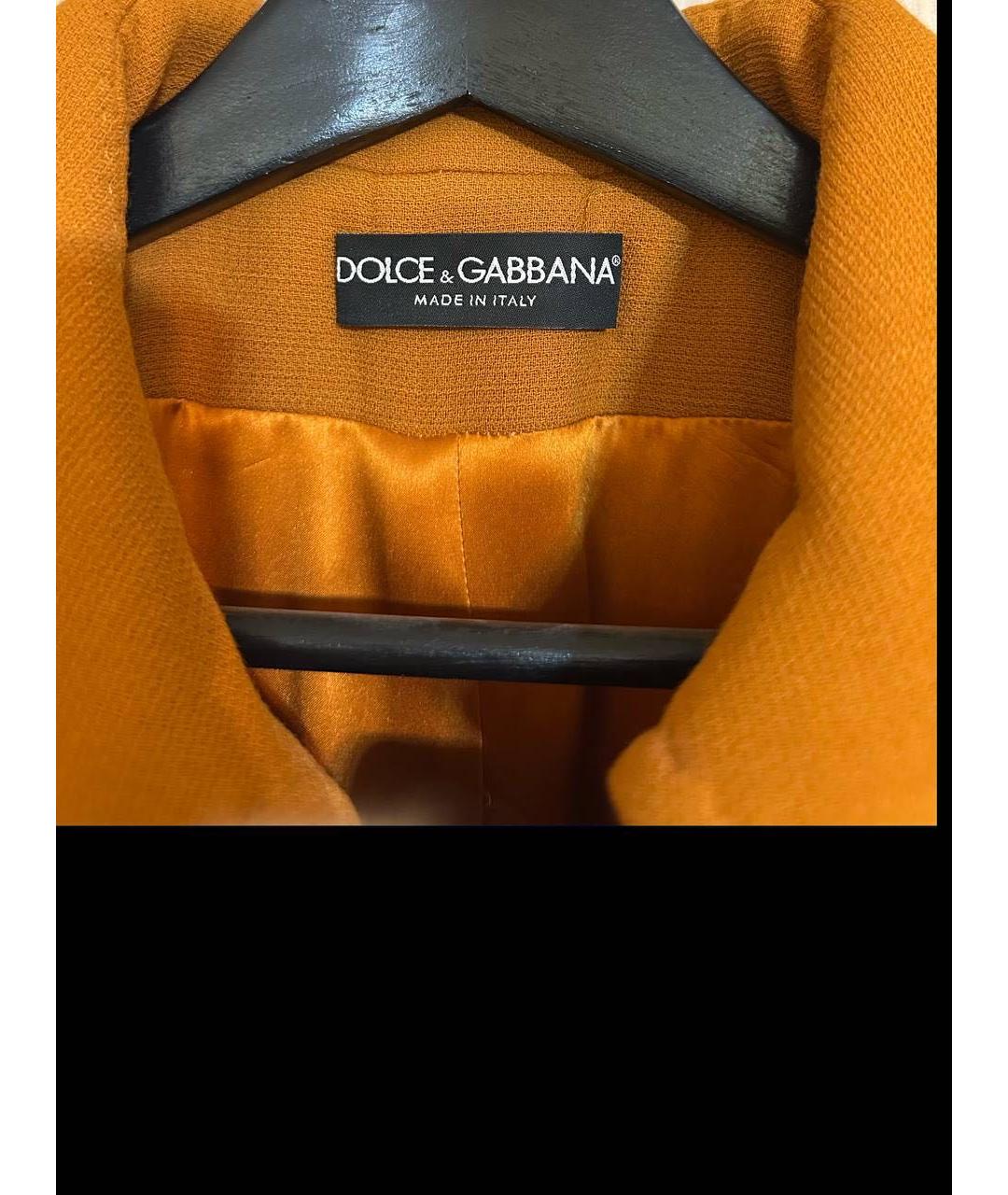 DOLCE&GABBANA Оранжевое шерстяное пальто, фото 3