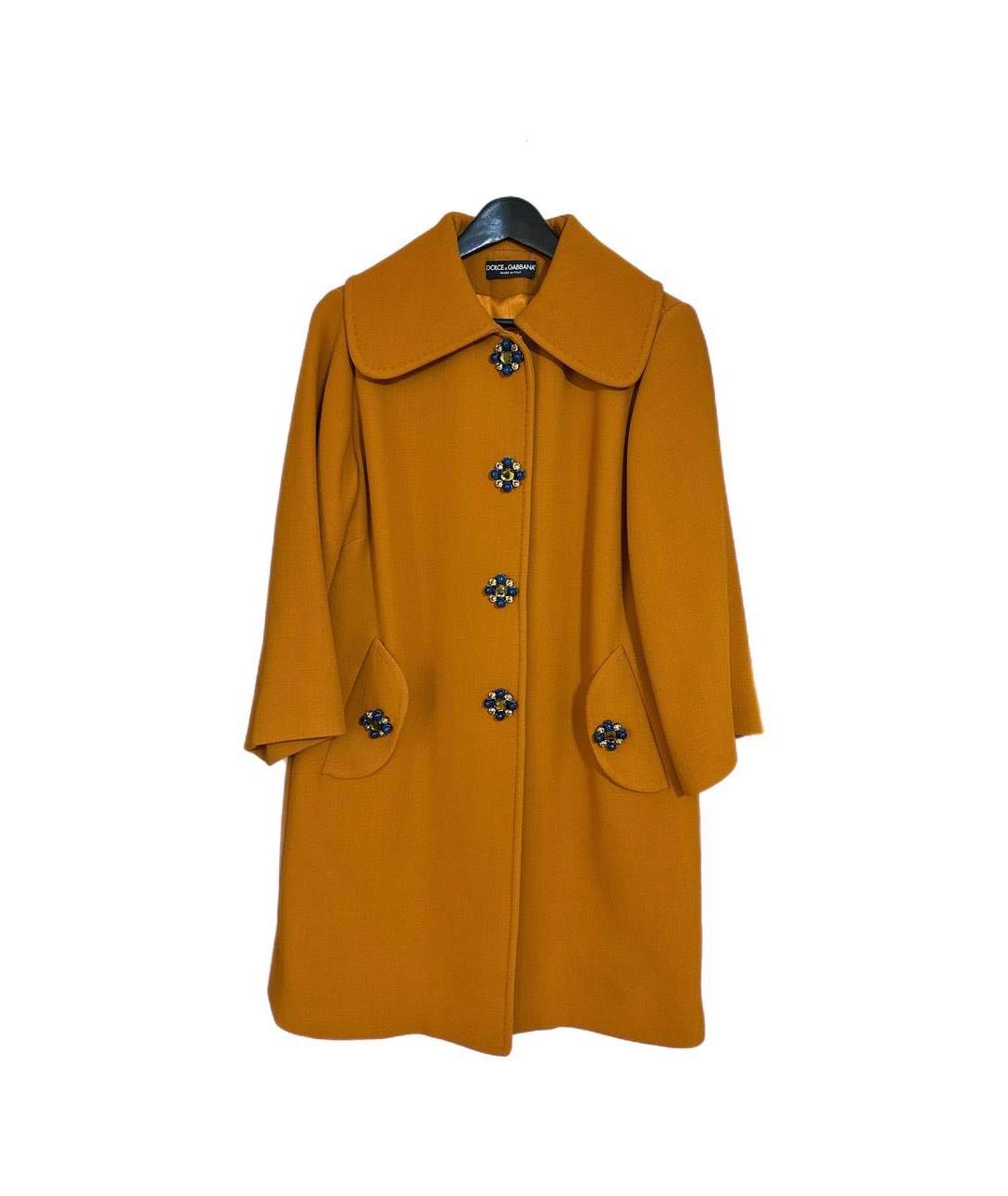 DOLCE&GABBANA Оранжевое шерстяное пальто, фото 6