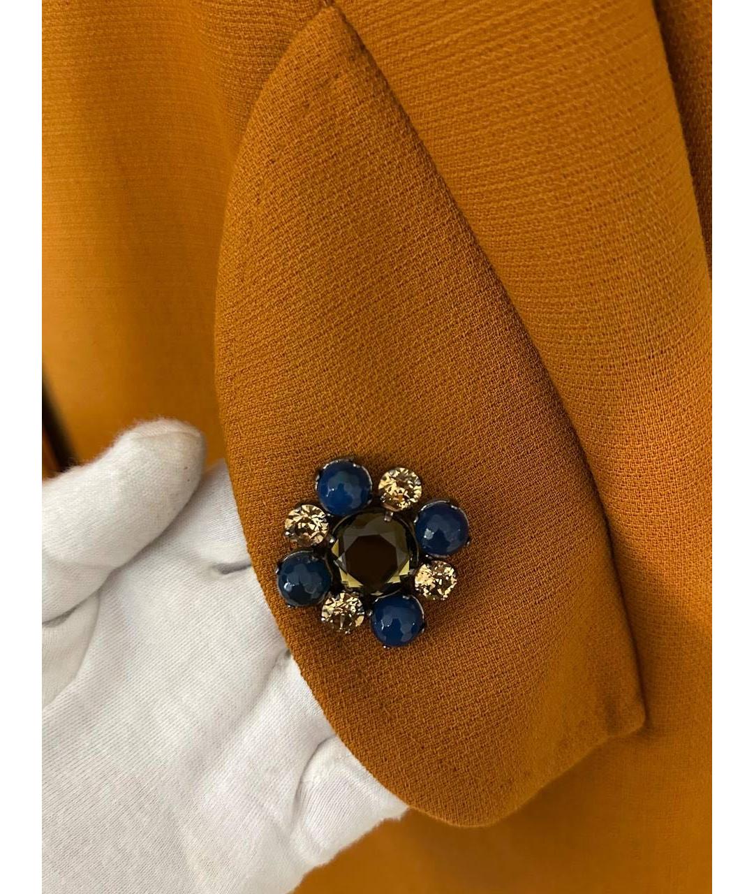 DOLCE&GABBANA Оранжевое шерстяное пальто, фото 5