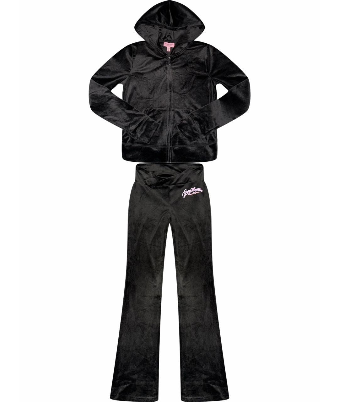 JUICY COUTURE Черный велюровый костюм с брюками, фото 1