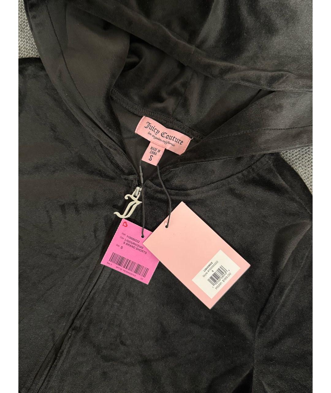 JUICY COUTURE Черный велюровый костюм с брюками, фото 5