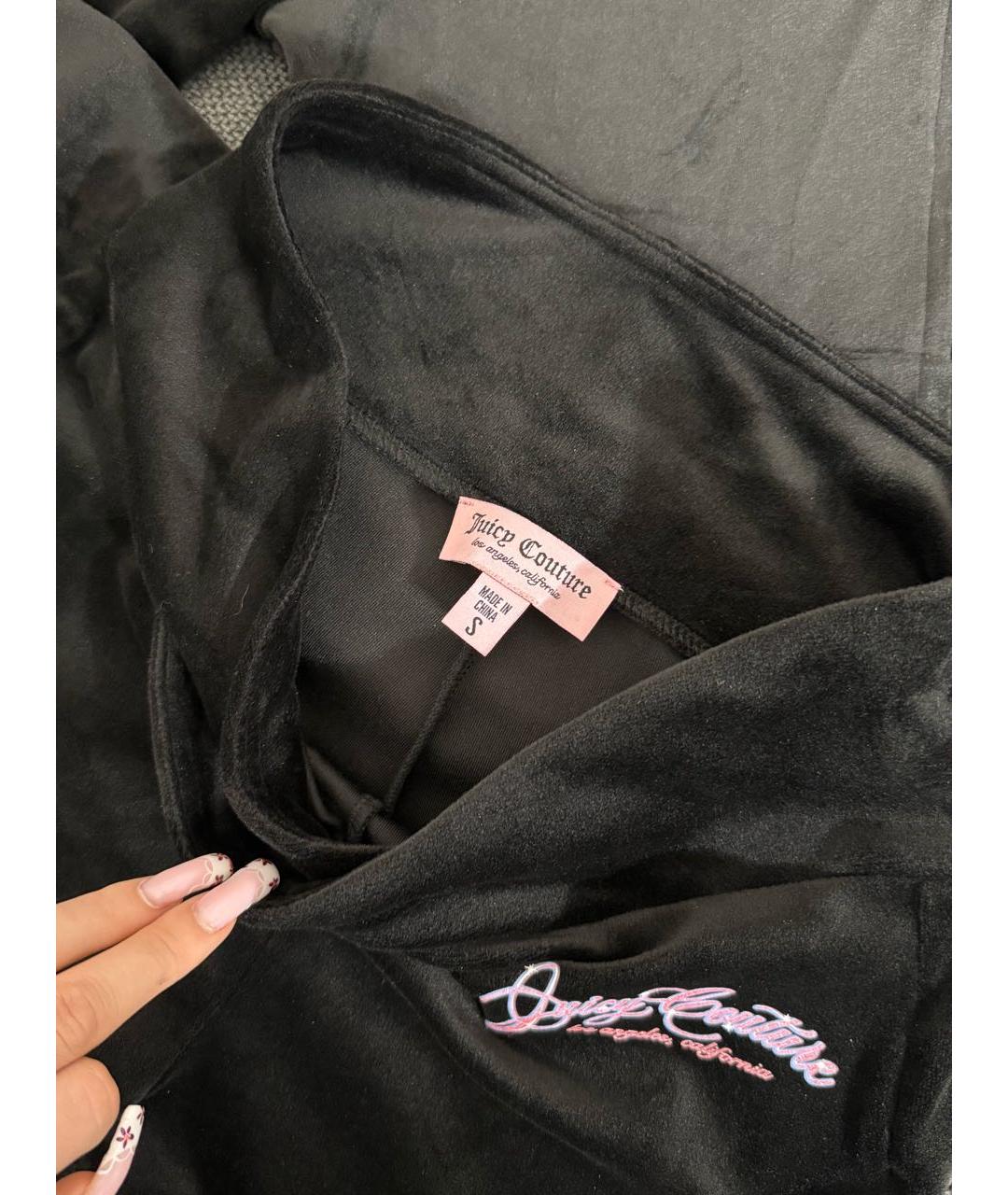 JUICY COUTURE Черный велюровый костюм с брюками, фото 4