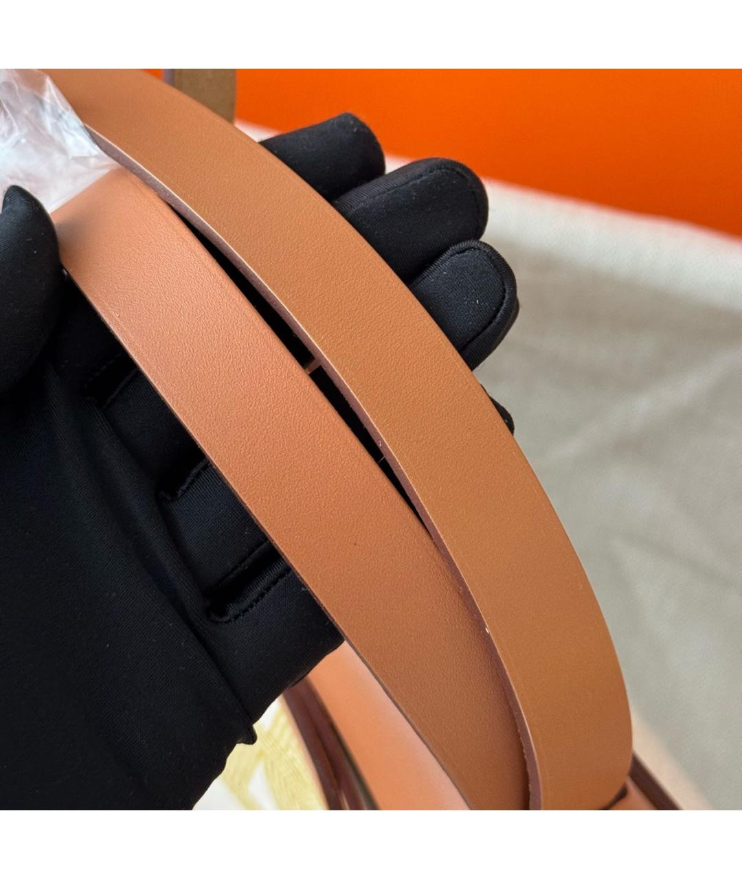 HERMES Бежевая кожаная сумка через плечо, фото 7