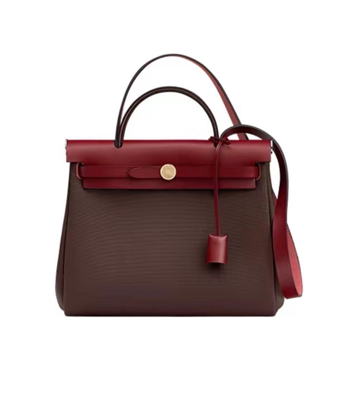HERMES Бордовая кожаная сумка через плечо, фото 1