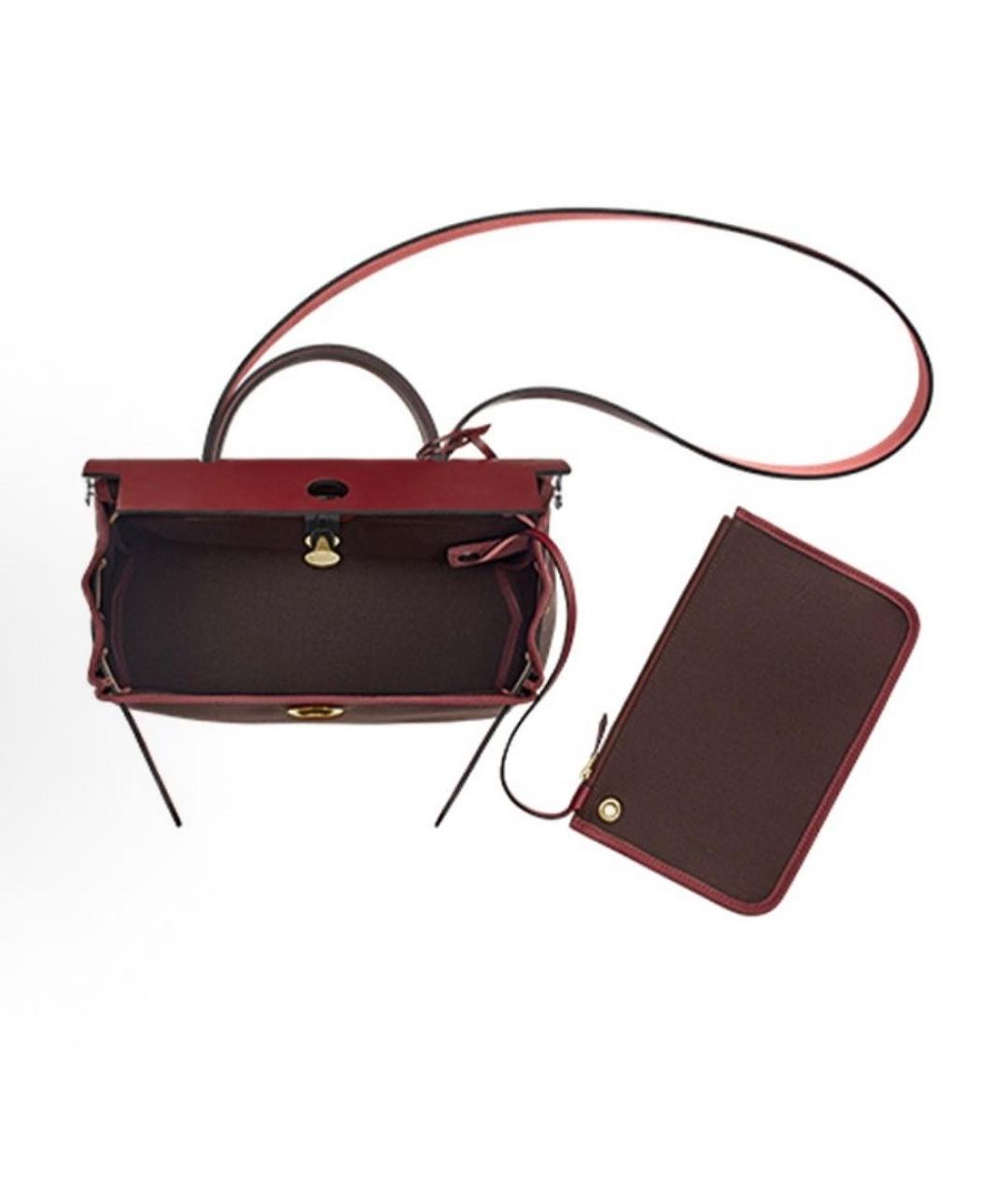 HERMES Бордовая кожаная сумка через плечо, фото 3