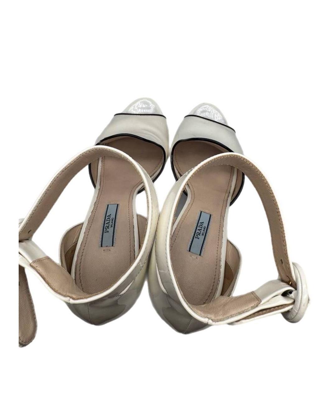 PRADA Белые кожаные туфли, фото 3