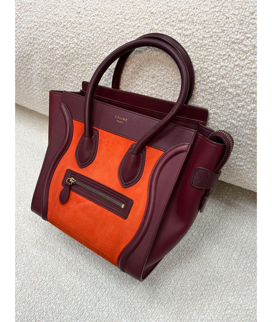 CELINE Мульти кожаная сумка с короткими ручками, фото 5