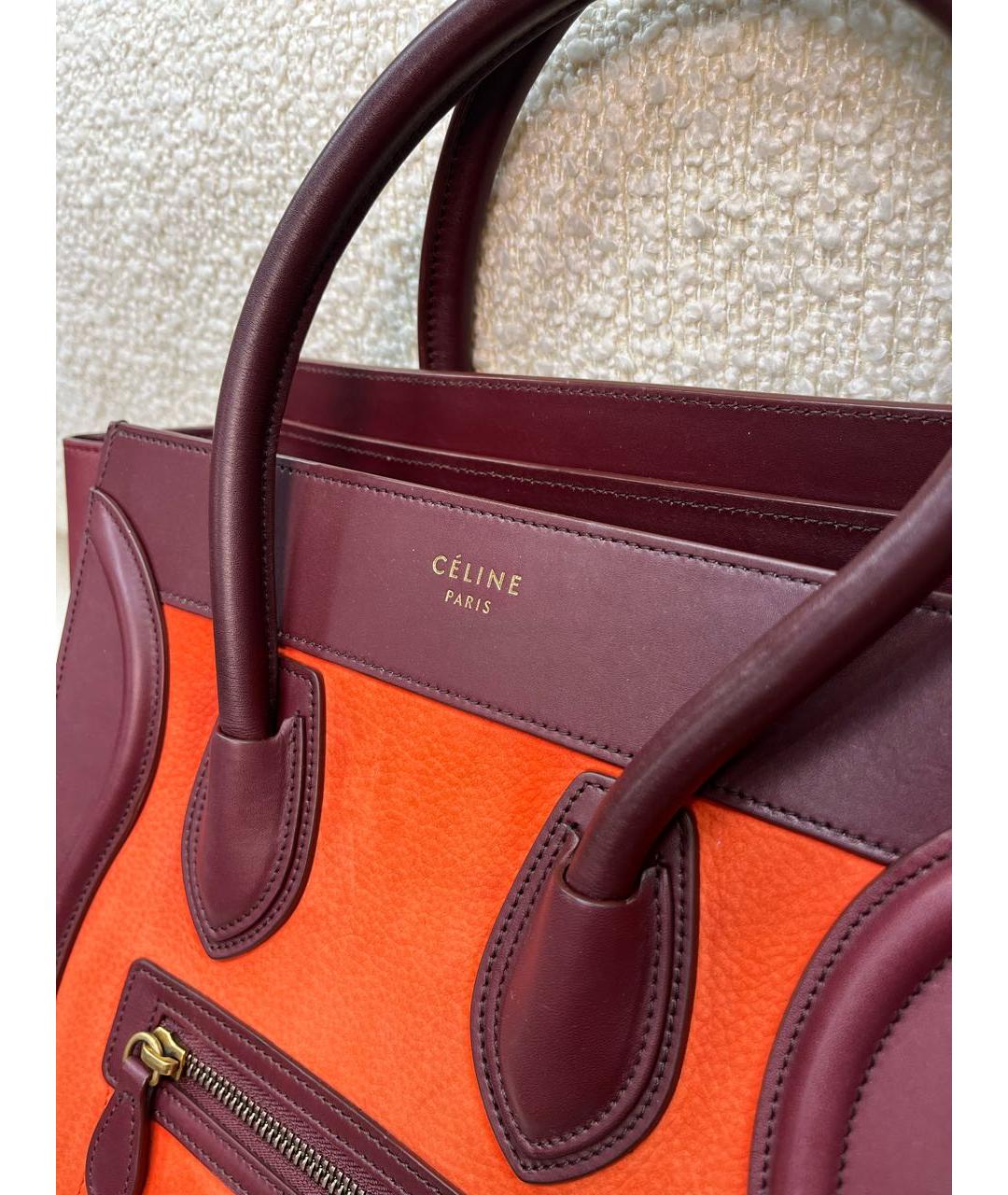 CELINE Мульти кожаная сумка с короткими ручками, фото 8