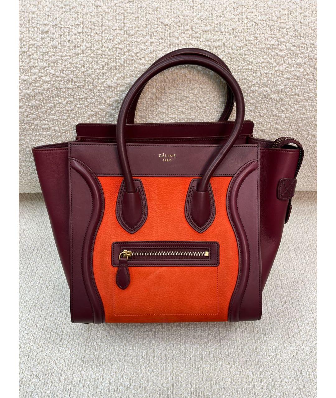 CELINE Мульти кожаная сумка с короткими ручками, фото 9