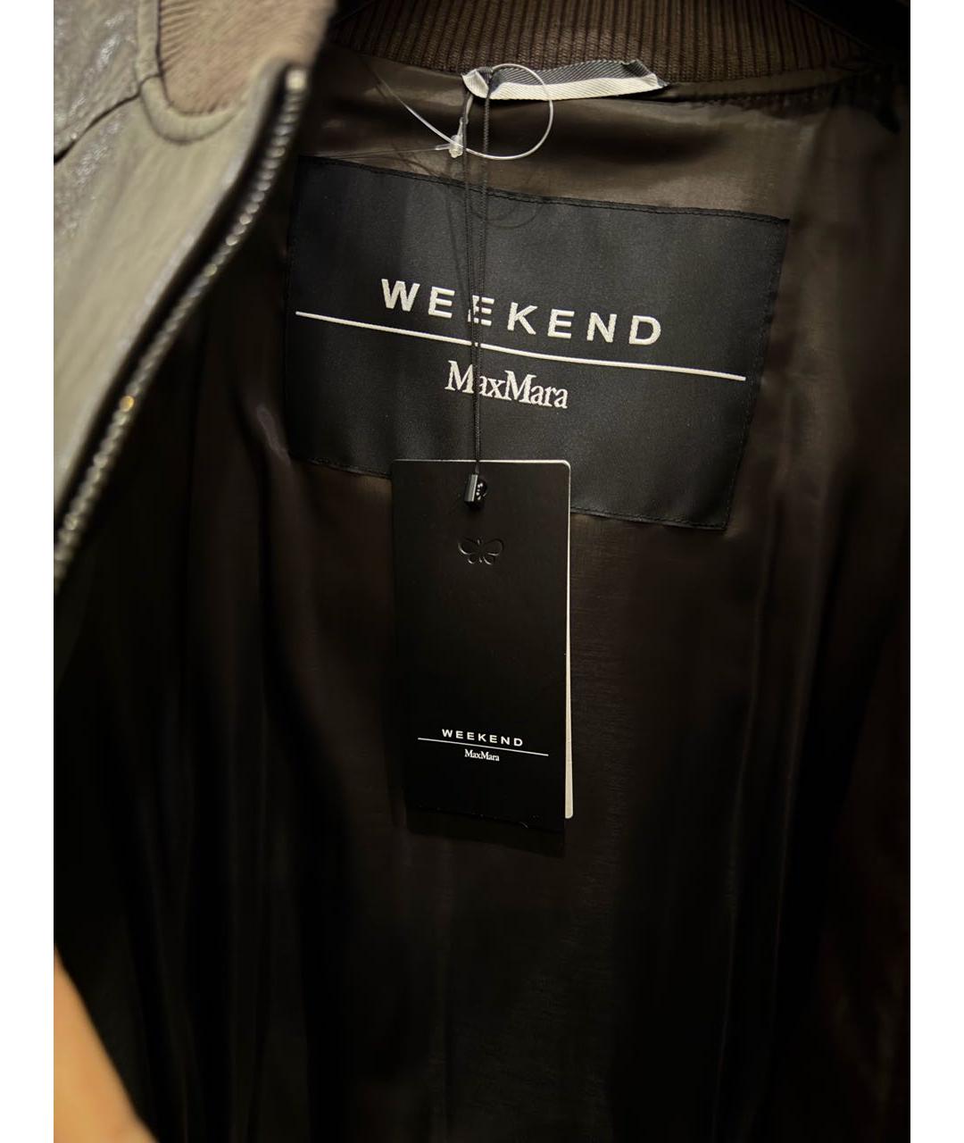 WEEKEND MAX MARA Коричневая кожаная куртка, фото 4