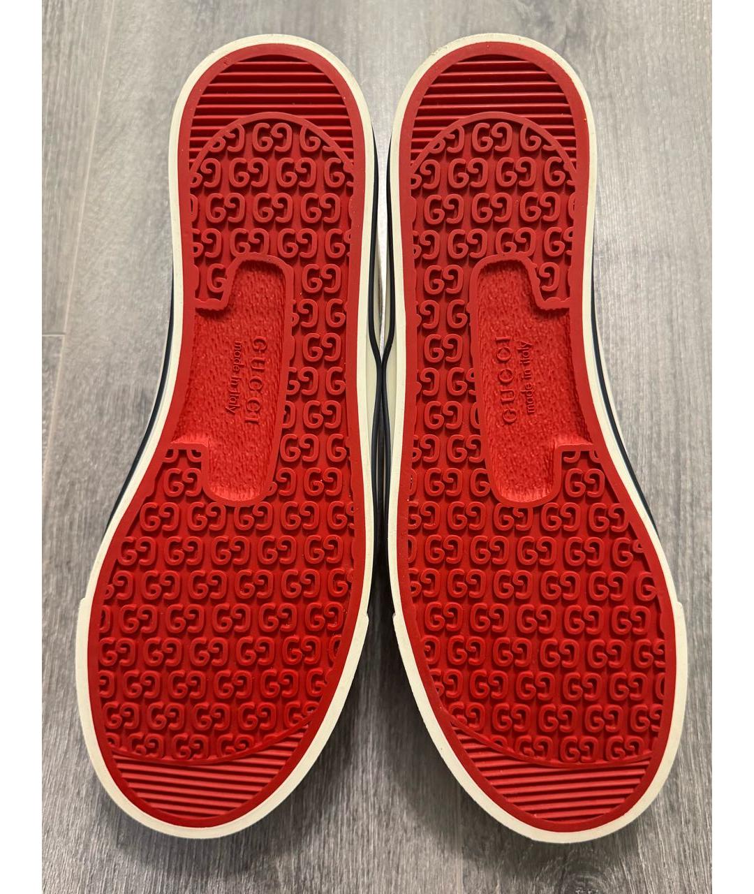 GUCCI Бежевые текстильные низкие кроссовки / кеды, фото 8