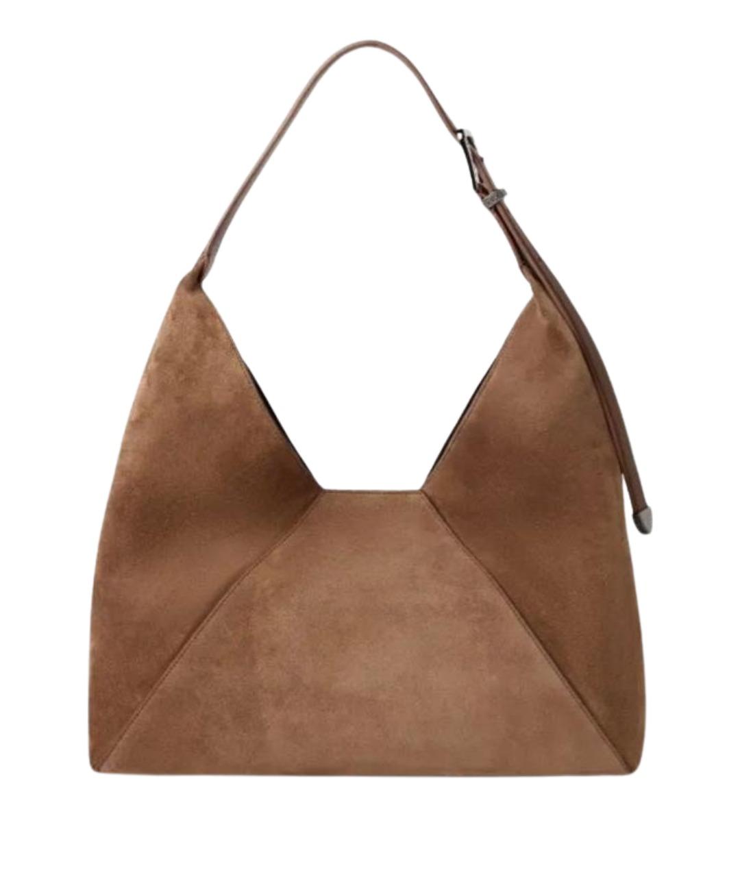 BRUNELLO CUCINELLI Коричневая замшевая сумка тоут, фото 1