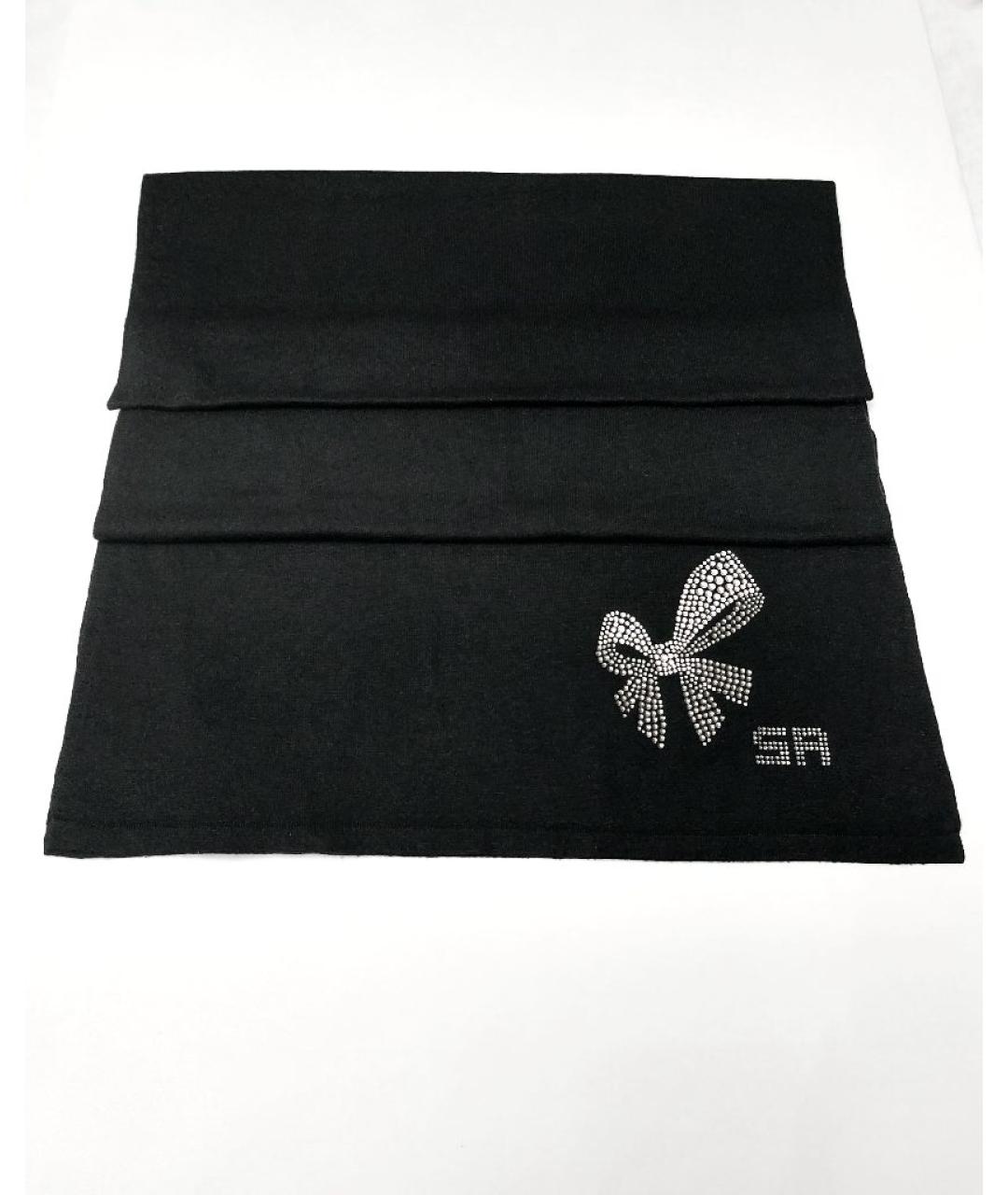 SONIA RYKIEL Черный кашемировый шарф, фото 2