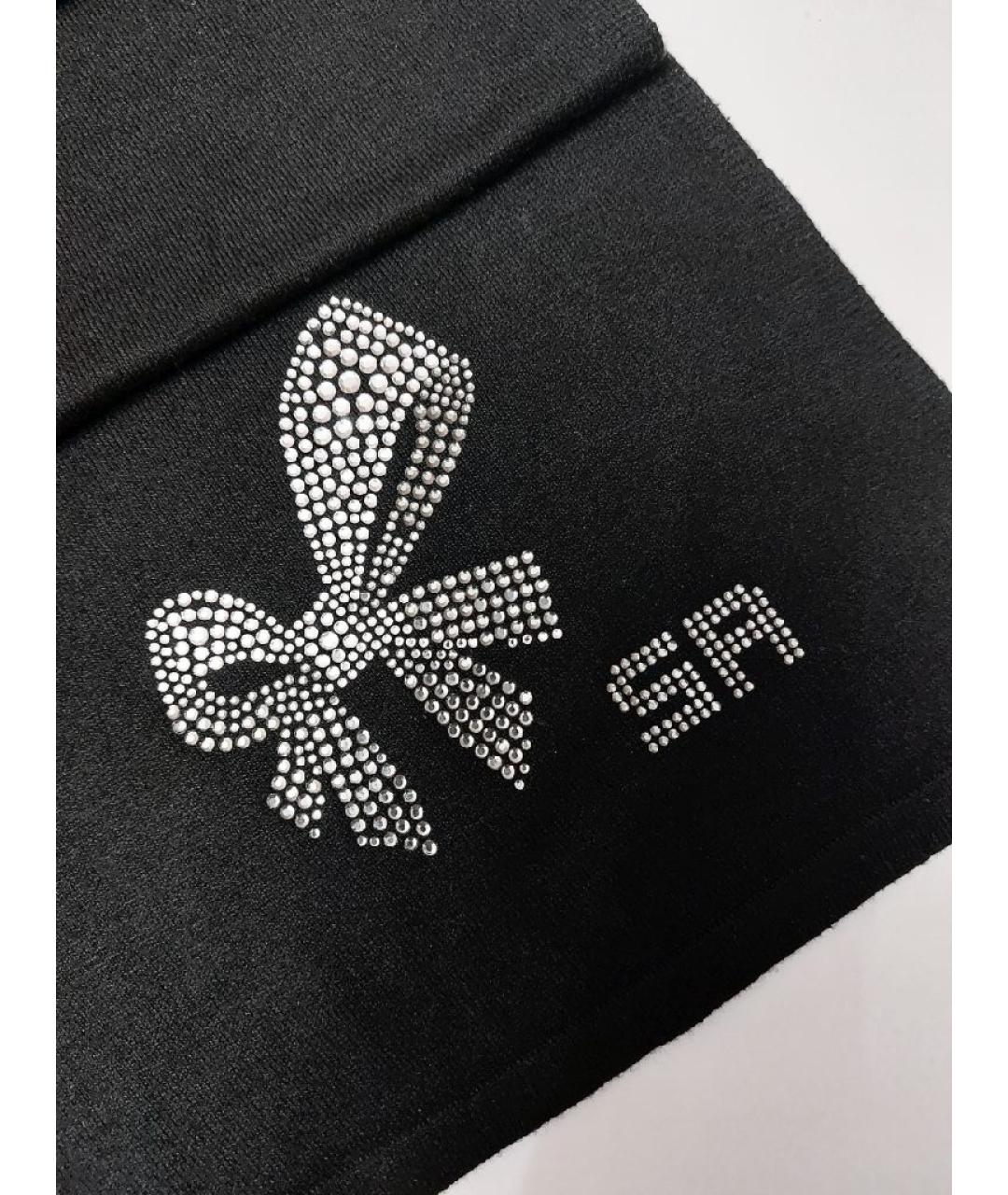 SONIA RYKIEL Черный кашемировый шарф, фото 3