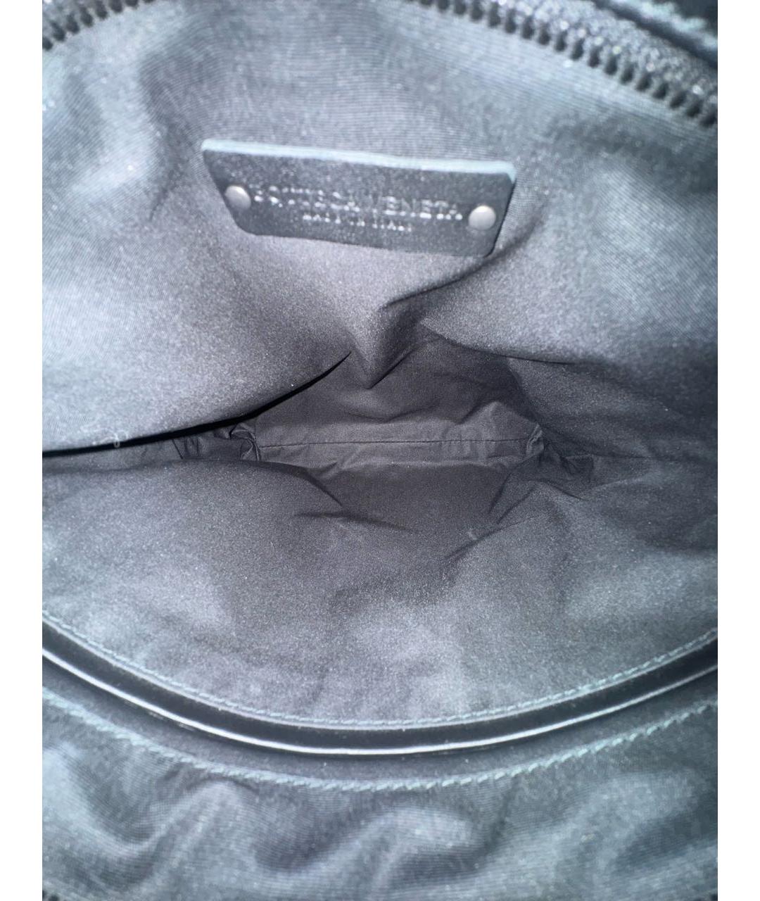 BOTTEGA VENETA Черная кожаная сумка на плечо, фото 8