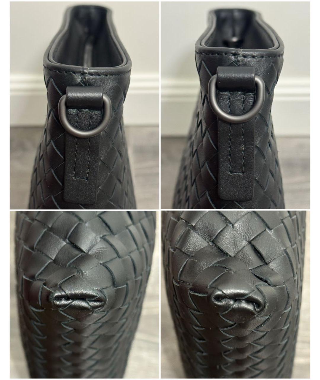 BOTTEGA VENETA Черная кожаная сумка на плечо, фото 5