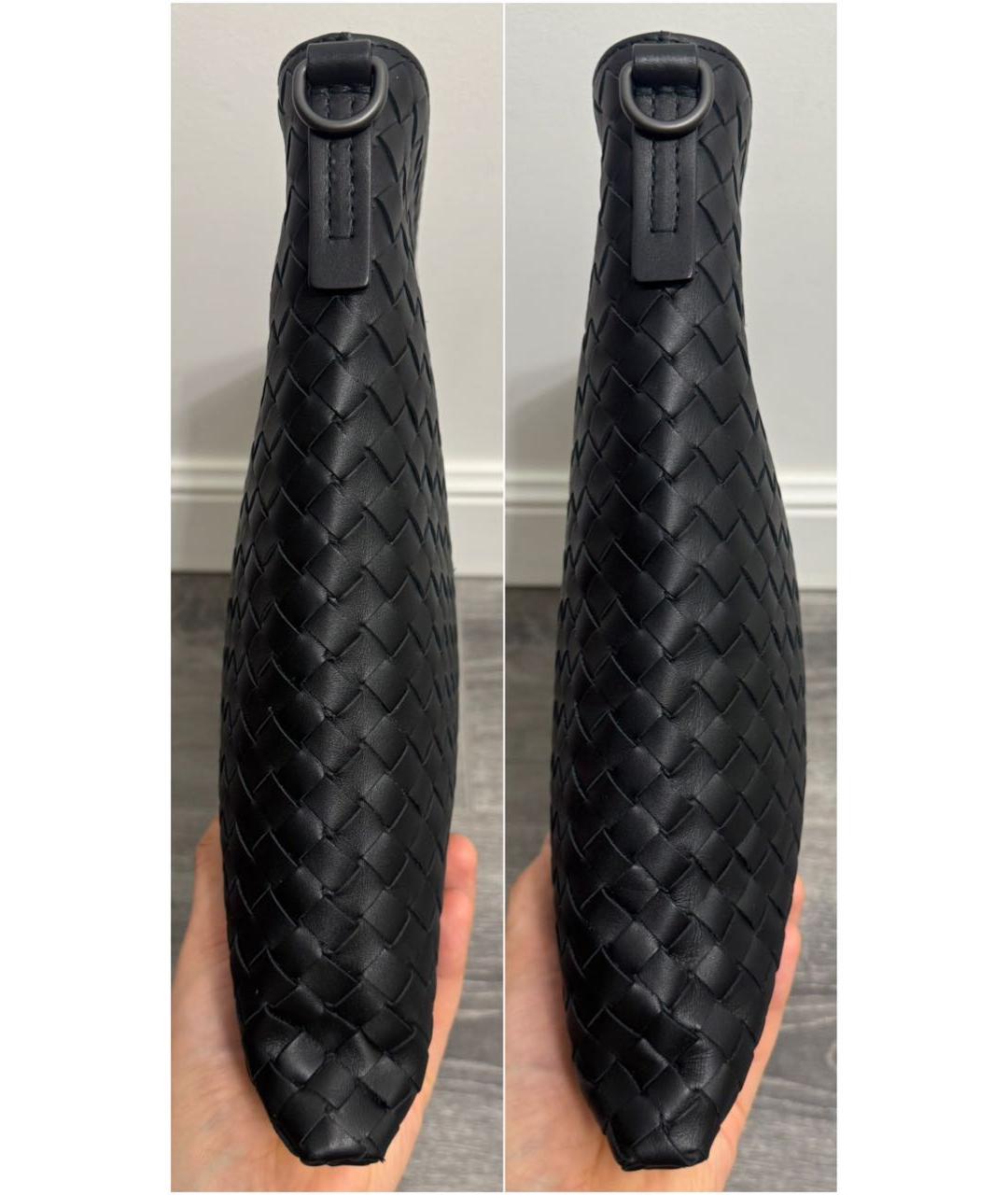 BOTTEGA VENETA Черная кожаная сумка на плечо, фото 3