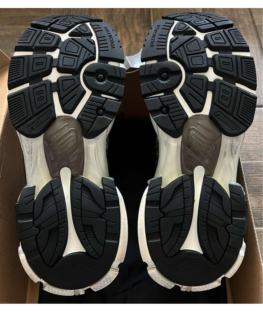 BALENCIAGA Коричневые текстильные высокие кроссовки / кеды, фото 4