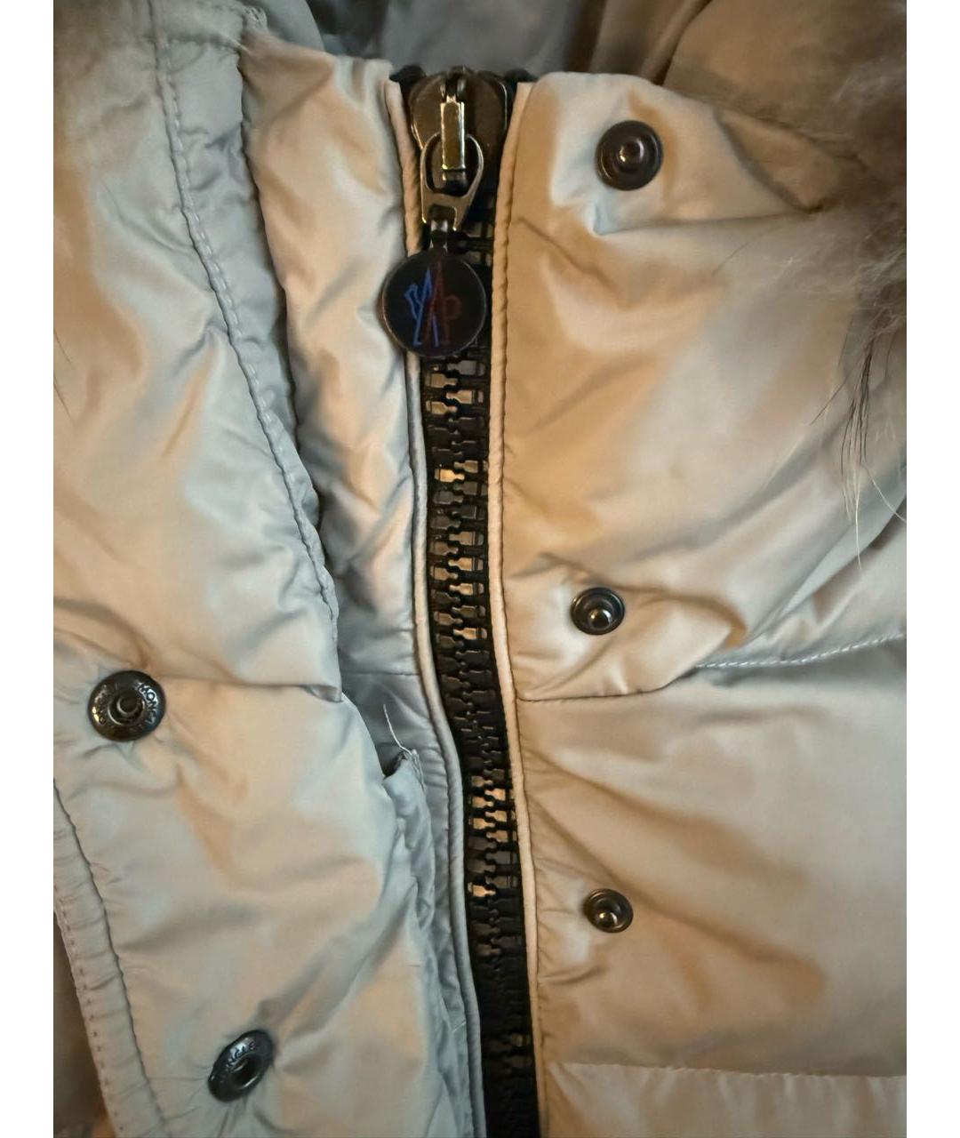 MONCLER Серый полиамидовый пуховик, фото 4