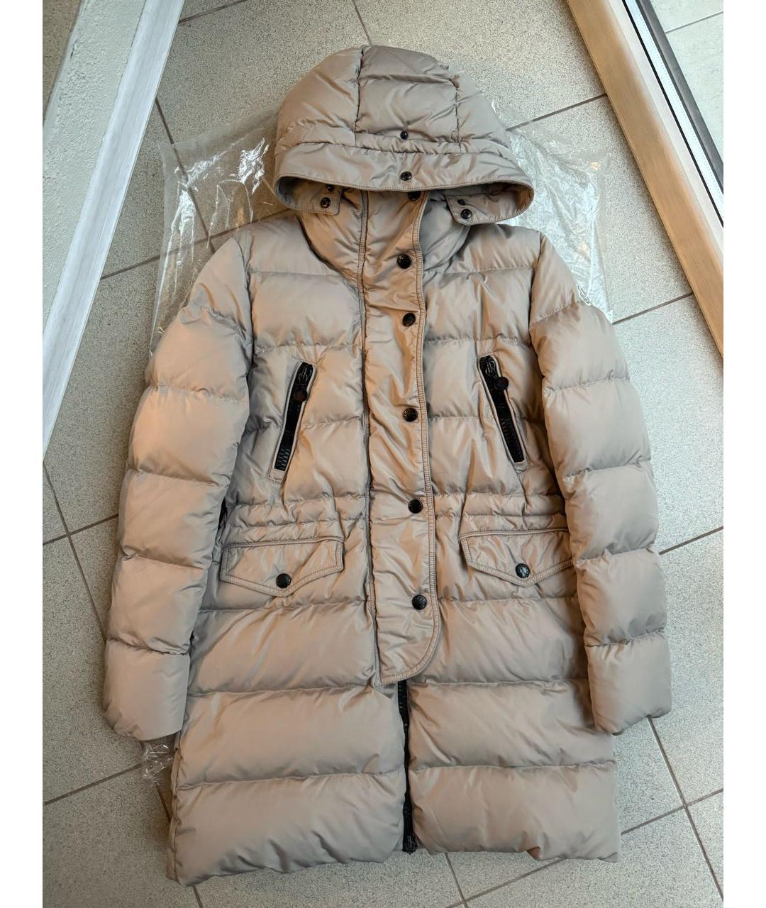 MONCLER Серый полиамидовый пуховик, фото 6