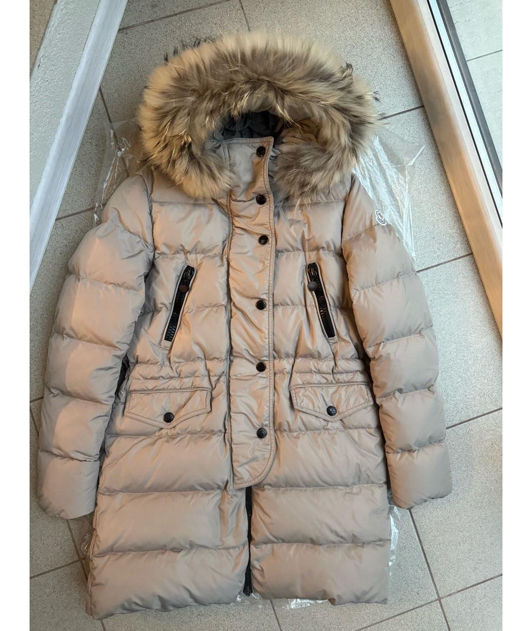 MONCLER Серый полиамидовый пуховик, фото 9