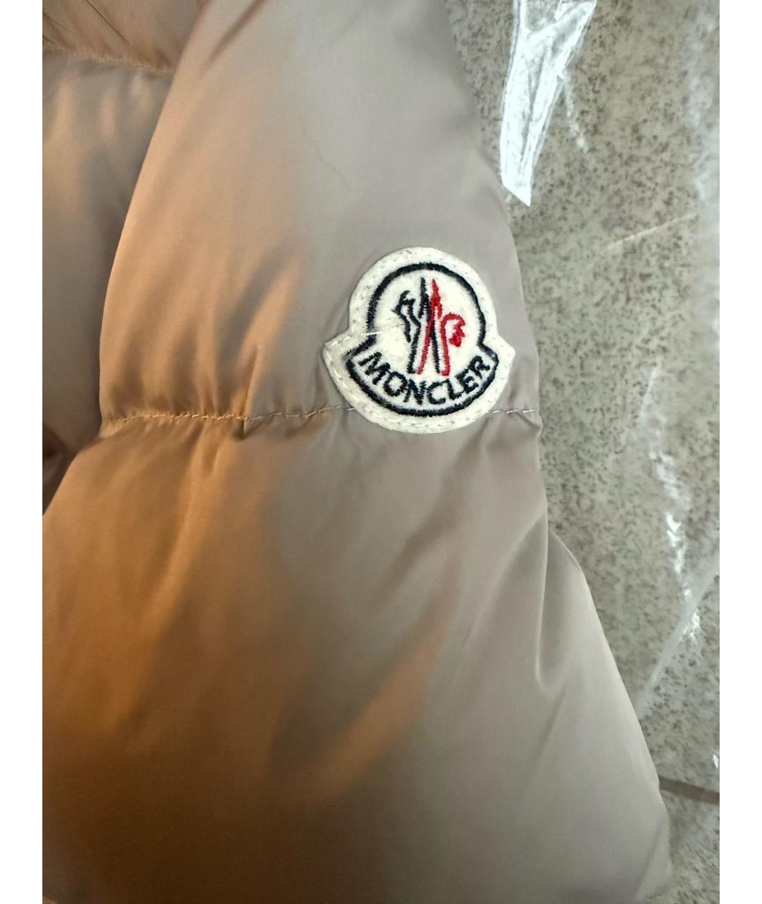 MONCLER Серый полиамидовый пуховик, фото 5
