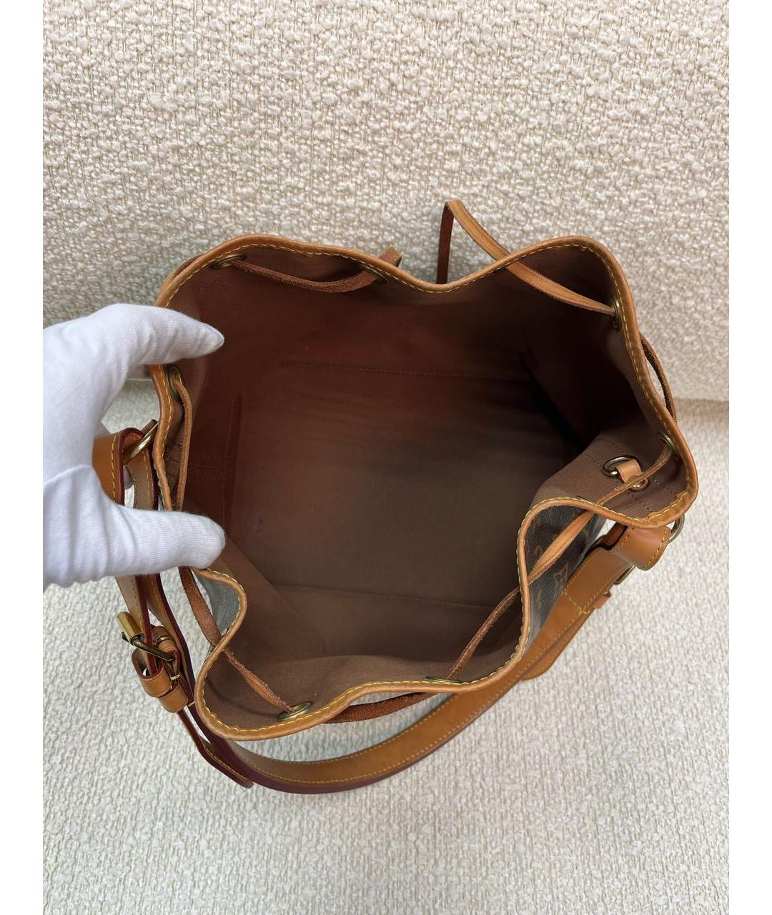 LOUIS VUITTON Коричневая кожаная сумка через плечо, фото 4