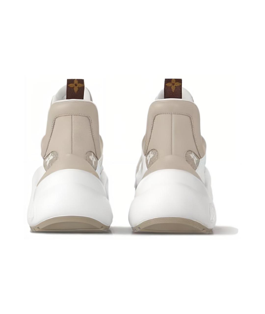 LOUIS VUITTON Бежевые кожаные кроссовки, фото 5