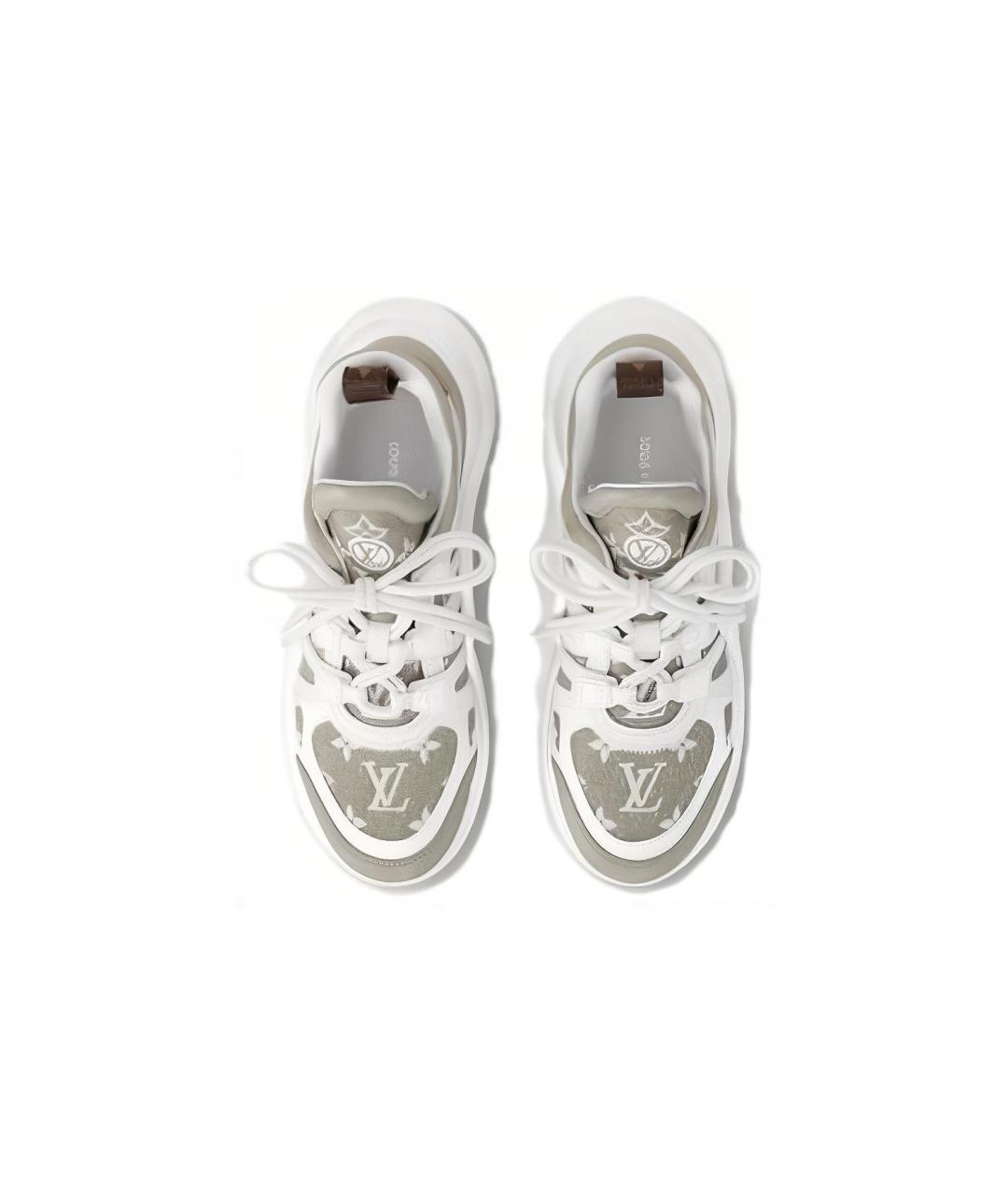 LOUIS VUITTON Бежевые кожаные кроссовки, фото 4