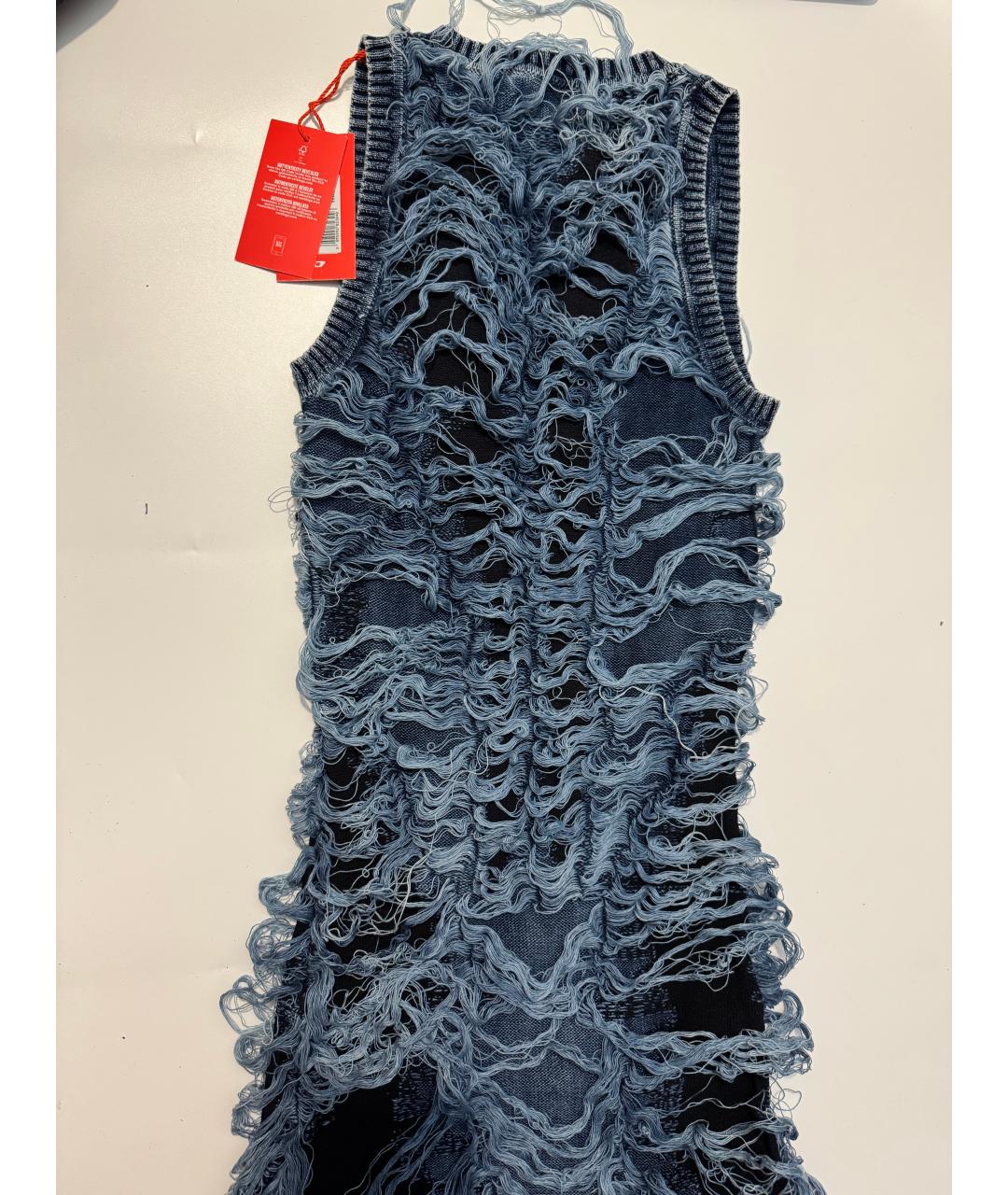 DIESEL Синее хлопковое повседневное платье, фото 3